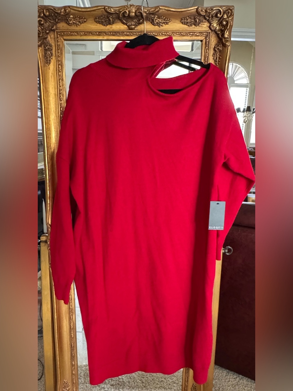 Eloquii Red Long Sleeve Sweater Dress